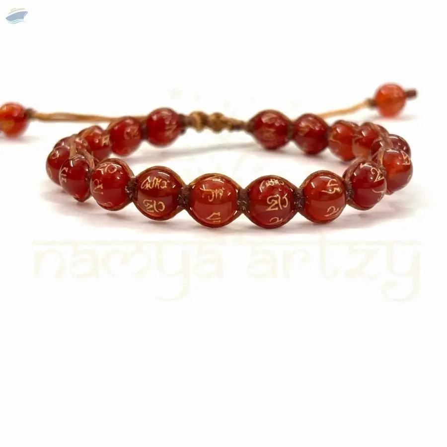 Buddhist Carnelian Hand-Knotted Healing Bracelet