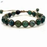 Moss Agate Hand-Knotted Healing Bracelet