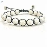 White Lava Hand-Knotted Healing Bracelet