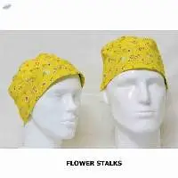 Scrub Cap Printed Flower Stalks