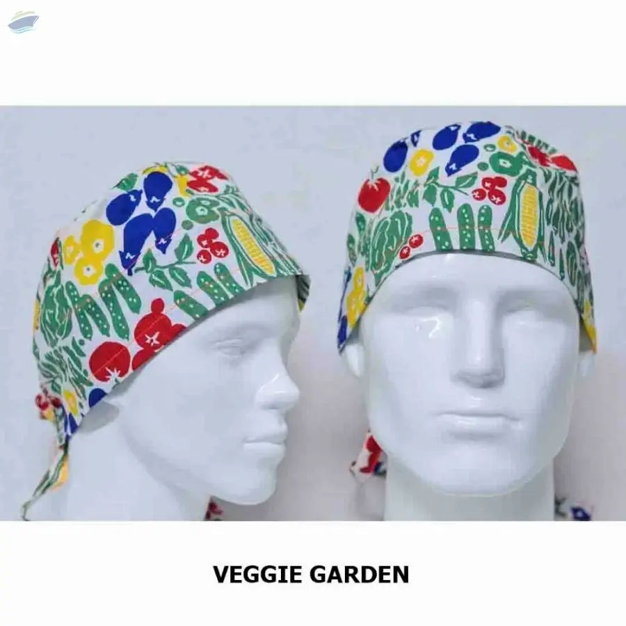 Scrub Cap Printed Veggie Garden