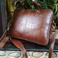 "Croco finish Laptop Bag