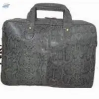 "Premium Leather Textured Laptop Bag