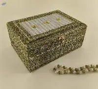 Luxury White Meenakari Dry Fruit Box MSM-184