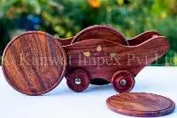 Wooden Trolley Shape Coasters Set with 6 Coaster