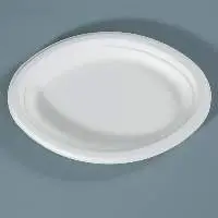  10 x 75 Oval Compostable Sugarcane Plate