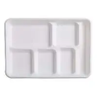 12.75 x 8.75 Bagasse Sugarcane Lunch Tray