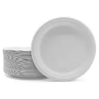 9 Compostable Sugarcane Bagasse Round Plate