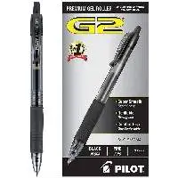 Pilot G2 Retractable Gel Pens, Fine Point, Black