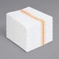 Orange 100% Spun Polyester Bistro Striped Napkin