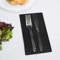 Converting 95134 Black Velvet 3Ply Buffet Napkin