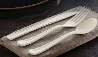 Beige Wrapped Plastic Cutlery Pack with Napkin