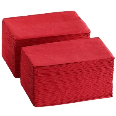 15x 17 Red 2-Ply Paper Dinner Napkin