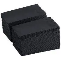 15x 17 Black 2-Ply Paper Dinner Napkin