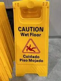 Yellow 2-Sided Caution Wet Floor Sign