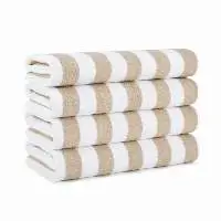 30 x 70 15LB Beige Stripe Cabana Towels