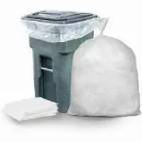 64-65 Gallon Trash Can Liners, Clear, 1.5 Mil