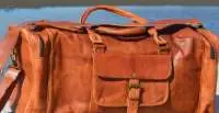 Handmade Leather Solid Duffel Travel Bag