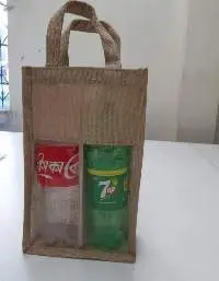 Wine Bag By Jute For Two Piece