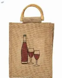 Wine Bag Made by Jute For 3 Pieces