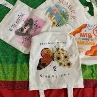 Printed  Canvas Tote Bag
