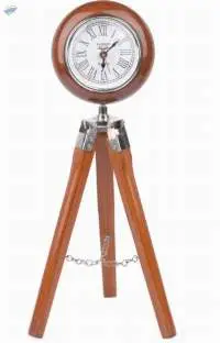 Vintage Clock on Wooden Tripod Stand