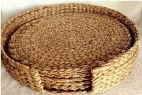 6 Pc Round Placemats with Holder