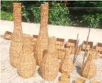 Flower Vase With Cane Frame