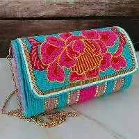 Design Beaded Cotton Clutch Bag for Women