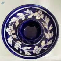 Blue Pottery Candle & Incense Holder