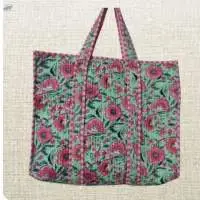 Quilted Tote Bag with Zip