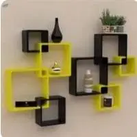 Wooden Intersecting Wall Shelves