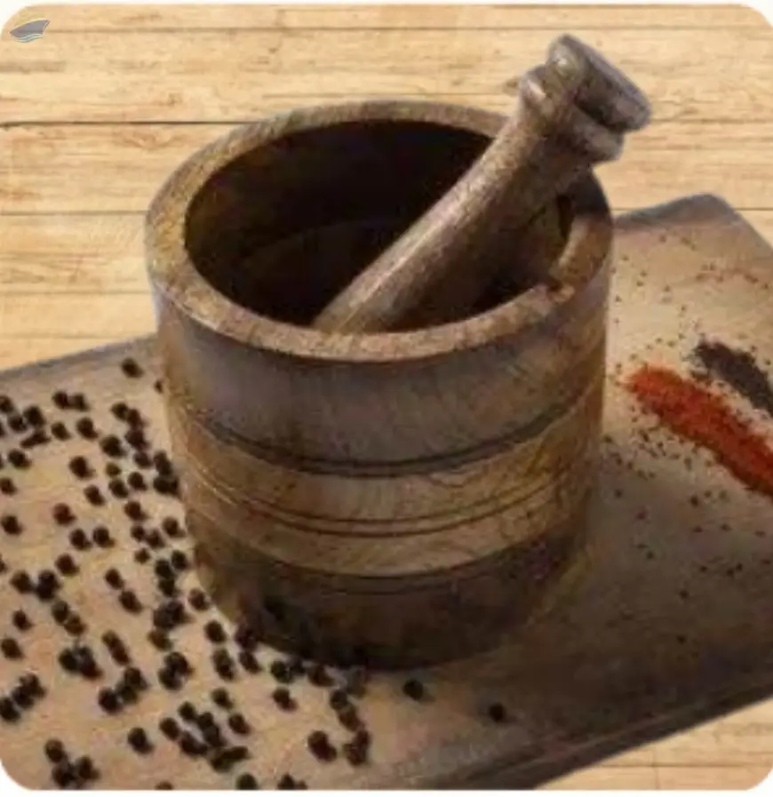 Wooden Mortar & Pestle