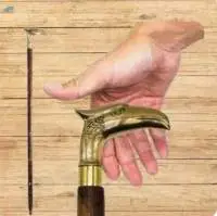 Wooden Walking Stick With Brass Eagle Handle