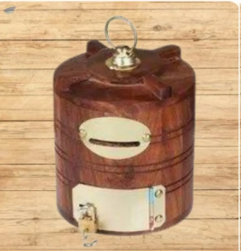 Wooden Money Bank (Water Tank Shape)