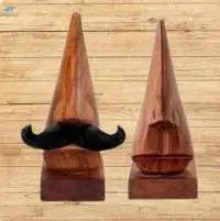 Wooden Nose Shaped Specs Holder