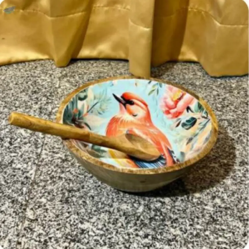 Deep Wooden Salad Bowl