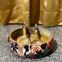 Wooden Salad Bowl With Spoon & Fork