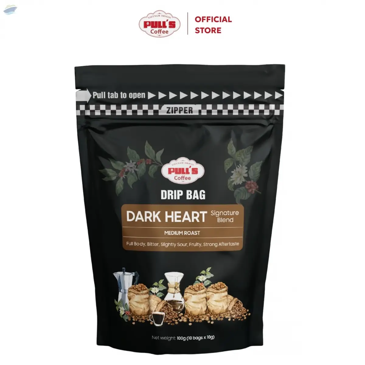 Pulls Coffee Dark Heart - Drip Bag