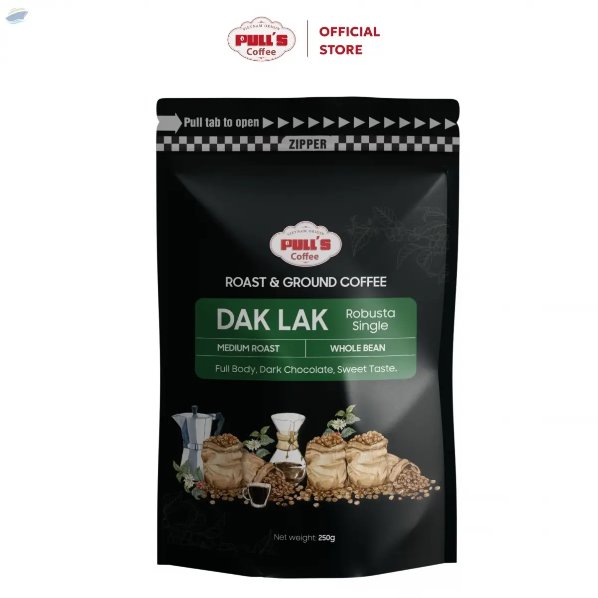 Pulls Coffee Dak Lak - Roast & Ground Coffee
