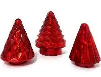 Retro Red Mercury Glass Christmas Tree Set of 3