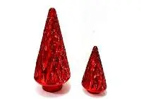 Red Mercury Glass Tree, 9In & 5 In
