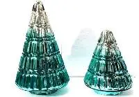 Turquoise Mercury Glass Tree, 18 In & 12 In