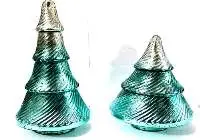 Turquoise Mercury Glass Tree, 16In & 12 In
