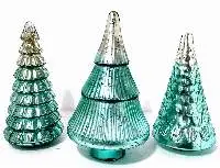 Turquoise Mercury Glass Tree, 12 In