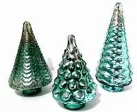 Turquoise Mercury Glass Tree, 11 In ,10 In&15 In
