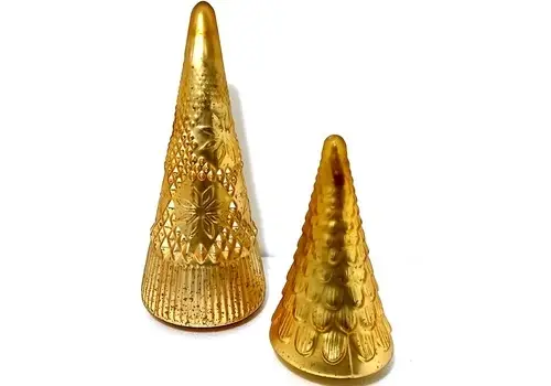 Matt Champagne Mercury Glass Tree, 18 In & 12In