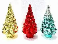 Red , Champagne & Turquoise Mercury Glass Tree