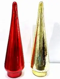 Red & Champagne Mercury Glass Tree, 16 In