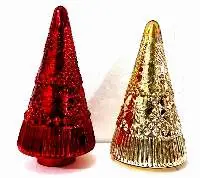 Red & Champagne Mercury Glass Tree, 18 In